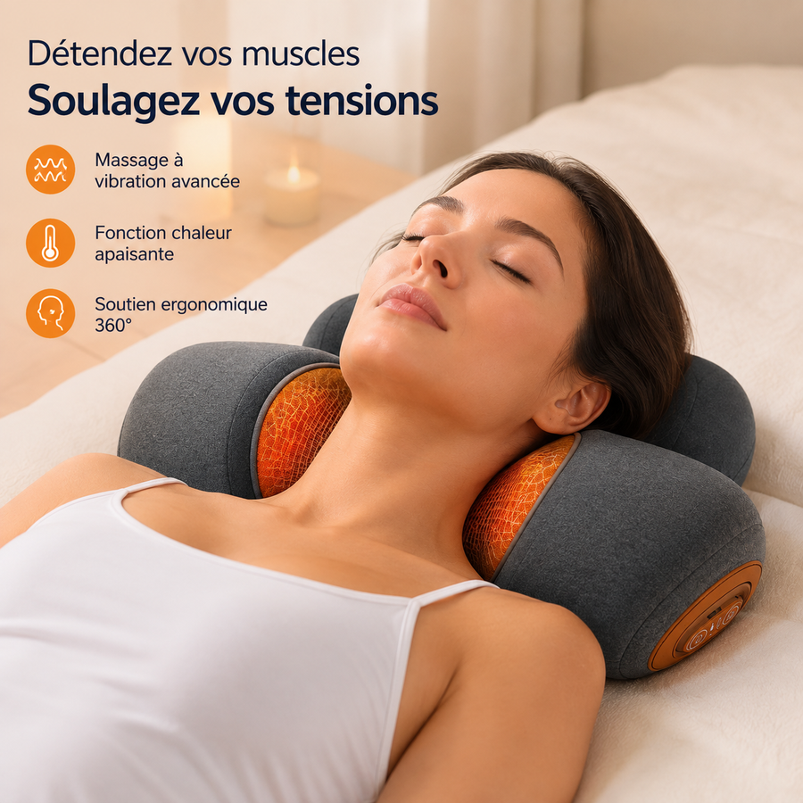 Oreiller de Massage Cervical Chauffant RÉVA™